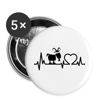 Chèvre Battement De Cœur Ferme Caprine Chèvre Bill - Lot de 5 petits badges (25 mm) - blanc - Devant