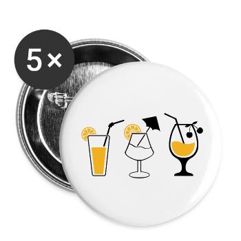 cocktails - Buttons klein 25 mm (5er Pack) - Weiß - Vorne