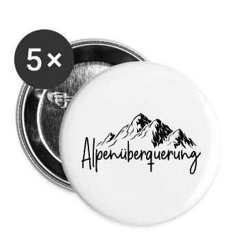 Alpenüberquerung - Buttons klein 25 mm (5er Pack) - Weiß - Vorne