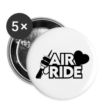 Airride Liebe Herz - Buttons klein 25 mm (5er Pack) - Weiß - Vorne