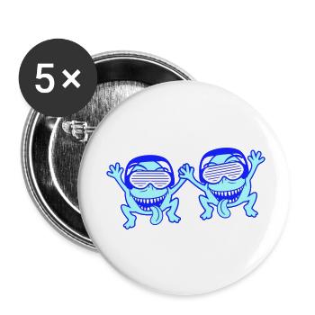 2 DJ Party Horror Monster Alien Alien Team - Buttons small 1''/25 mm (5-pack) - white - Front