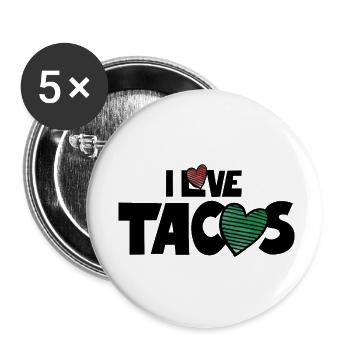 Ich liebe Tacos - Buttons klein 25 mm (5er Pack) - Weiß - Vorne