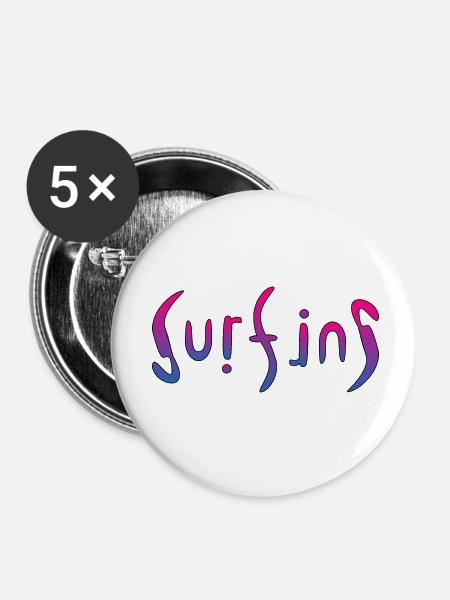 Surfing - Buttons klein 25 mm (5er Pack) - Weiß
