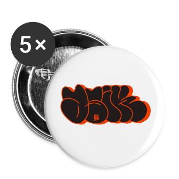 Asik Graffiti Throwup Simple Style Alphabet - Buttons small 1''/25 mm (5-pack) - white - Front
