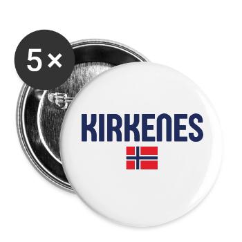 KIRKENES Norway Flag - Buttons small 1''/25 mm (5-pack) - white - Front
