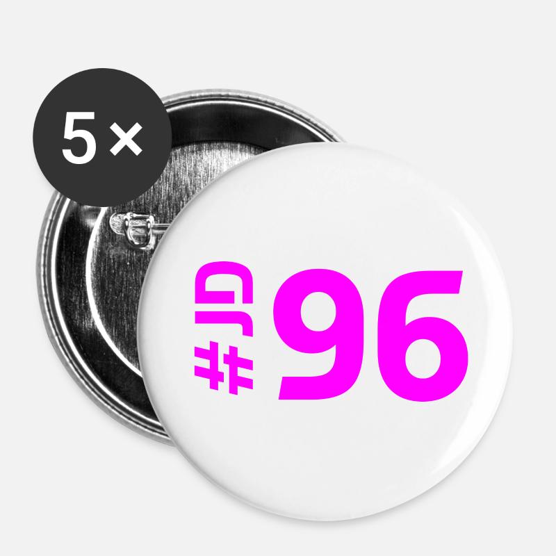 JD96 - Lot de 5 petits badges (25 mm) - blanc