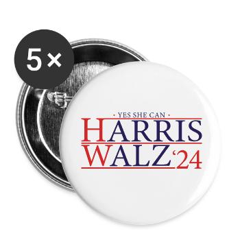 Kamala Walz 2024 - Kamala für die Präsidentin - Buttons klein 25 mm (5er Pack) - Weiß - Vorne