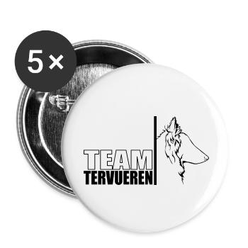 TEAM Tervueren Hunde Hund Wilsigns - Buttons klein 25 mm (5er Pack) - Weiß - Vorne