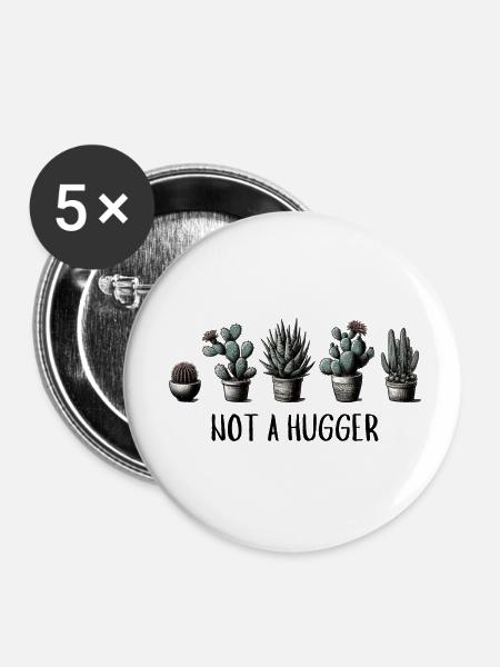 Kein Umarmer - Buttons klein 25 mm (5er Pack) - Weiß