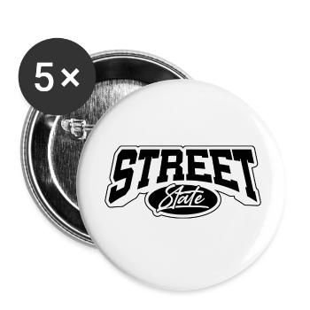 État de la rue B - Lot de 5 petits badges (25 mm) - blanc - Devant