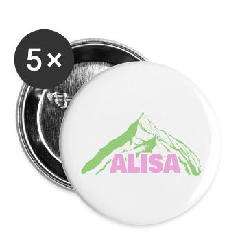 Alpiniste Alisa - Lot de 5 petits badges (25 mm) - blanc - Devant
