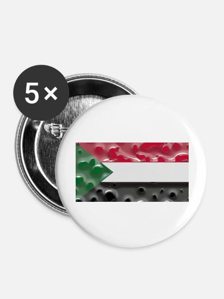 Sudan - Buttons klein 25 mm (5er Pack) - Weiß