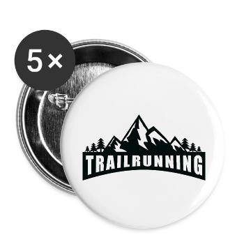 Trail Running Sports - Lot de 5 petits badges (25 mm) - blanc - Devant
