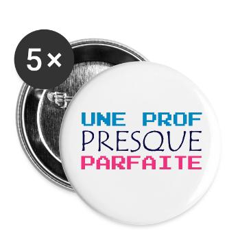 Schule / Lehrer / Lehrer / Lehrer / Lehrer - Buttons klein 25 mm (5er Pack) - Weiß - Vorne