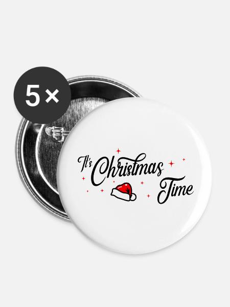 christmas time - Buttons klein 25 mm (5er Pack) - Weiß