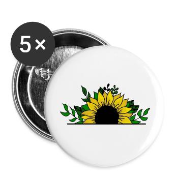 Sunflower - Buttons small 1''/25 mm (5-pack) - white - Front