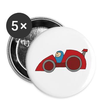 race car - Buttons small 1''/25 mm (5-pack) - white - Front