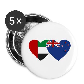 Vereinigte Arabische Emirate Neuseeland Flagge - Buttons klein 25 mm (5er Pack) - Weiß - Vorne