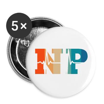 Herzschlag Retro Krankenschwester Praktiker - Buttons klein 25 mm (5er Pack) - Weiß - Vorne