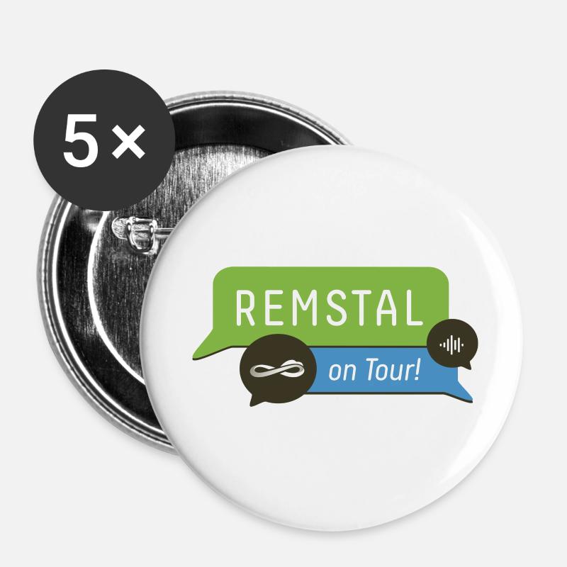 Remstal on Tour - Buttons klein 25 mm (5er Pack) - Weiß