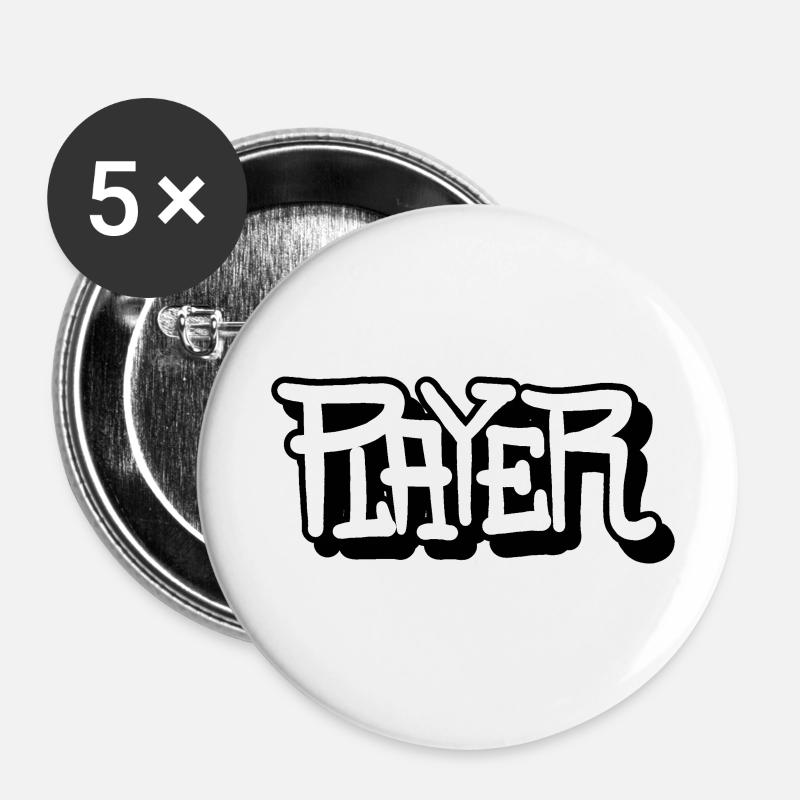 Player Tag - Buttons small 1''/25 mm (5-pack) - white