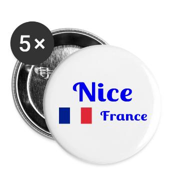 Nice France- Stylish prints - Buttons small 1''/25 mm (5-pack) - white - Front