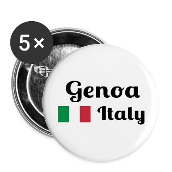 Gênes Italia - Imprimés élégants - Lot de 5 petits badges (25 mm) - blanc - Devant