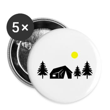 hütte im wald - Buttons klein 25 mm (5er Pack) - Weiß - Vorne