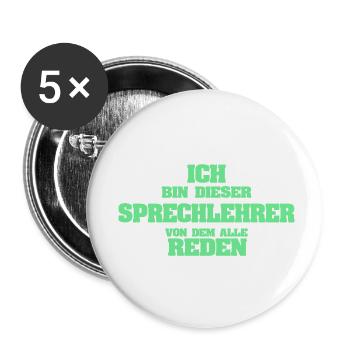 Professeur d’élocution en tant que profession - Lot de 5 petits badges (25 mm) - blanc - Devant