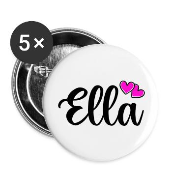 ella name - Buttons klein 25 mm (5er Pack) - Weiß - Vorne