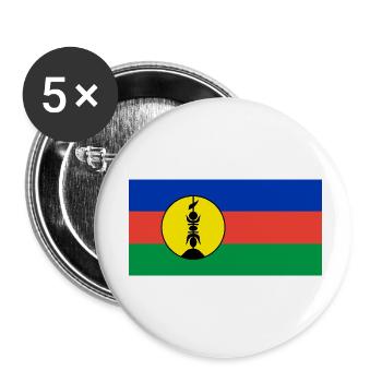 Neukaledonien - Buttons klein 25 mm (5er Pack) - Weiß - Vorne