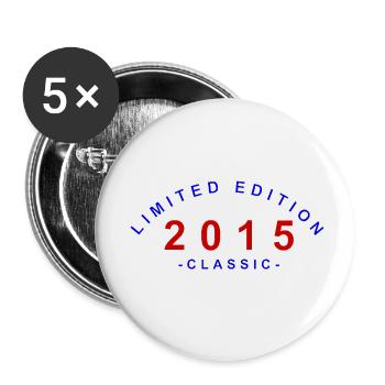 Millésime 2015 - Lot de 5 petits badges (25 mm) - blanc - Devant