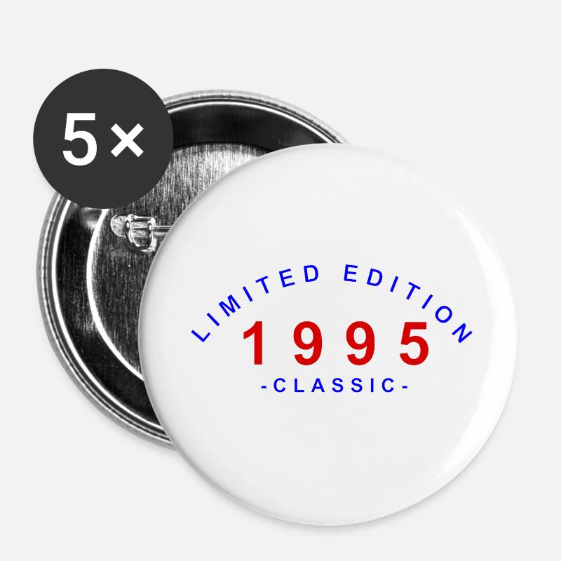 1995 Édition limitée - Lot de 5 petits badges (25 mm) - blanc