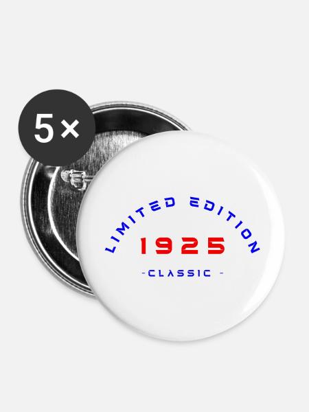 1925, Limited Edition - Buttons klein 25 mm (5er Pack) - Weiß