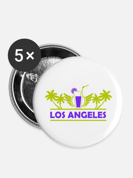 los angeles - Buttons klein 25 mm (5er Pack) - Weiß