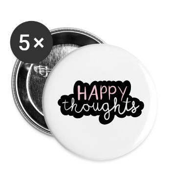 Happy thoughts - Buttons small 1''/25 mm (5-pack) - white - Front