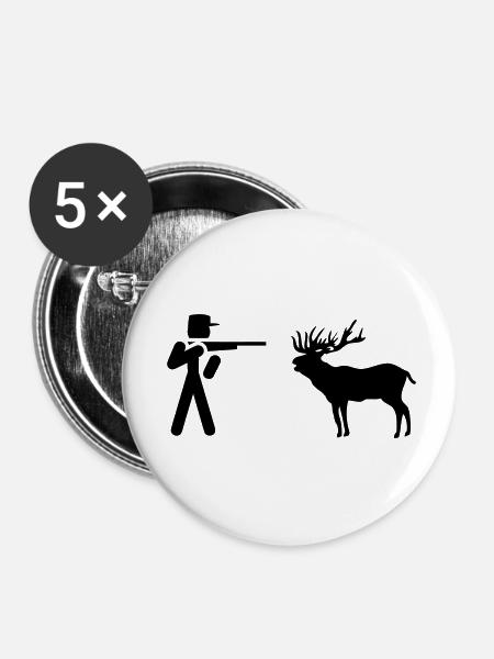 jäger wild - Buttons klein 25 mm (5er Pack) - Weiß