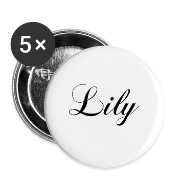 Lily - T-shirts, mugs and bags with your name on it - Buttons small 1''/25 mm (5-pack) - white - Front