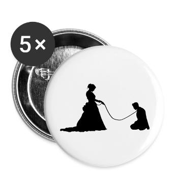 Ehepaar Hochzeit Lustig - Buttons klein 25 mm (5er Pack) - Weiß - Vorne