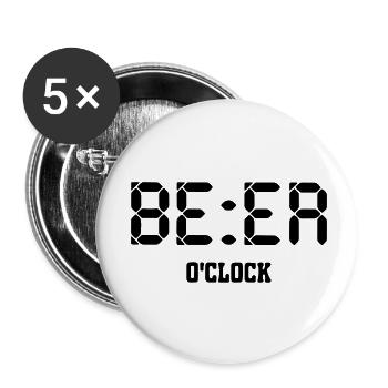 l'heure de la bière - Lot de 5 petits badges (25 mm) - blanc - Devant