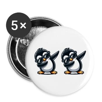 Penguin Dabbing 2 - Buttons small 1''/25 mm (5-pack) - white - Front