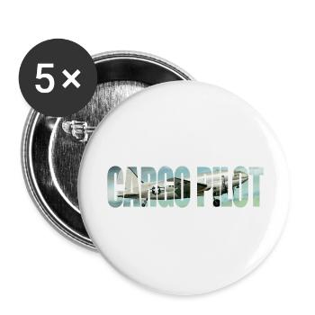 Cargo pilot C-46 - Buttons klein 25 mm (5er Pack) - Weiß - Vorne
