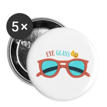 eye glass - Buttons small 1''/25 mm (5-pack) - white - Front