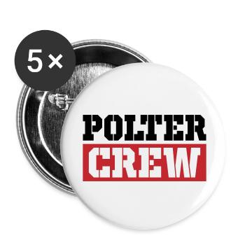 Polter Crew - Buttons klein 25 mm (5er Pack) - Weiß - Vorne