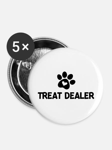 Leckerli-Händler - Buttons klein 25 mm (5er Pack) - Weiß