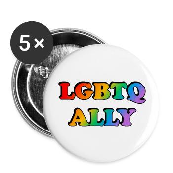 LGBTQ-Verbündeter - Buttons klein 25 mm (5er Pack) - Weiß - Vorne