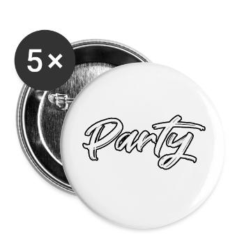 Parti - Lot de 5 petits badges (25 mm) - blanc - Devant