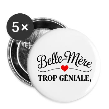 Stiefmutter zu toll - Buttons klein 25 mm (5er Pack) - Weiß - Vorne
