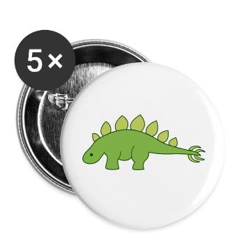 Stegosaurus - Buttons klein 25 mm (5er Pack) - Weiß - Vorne
