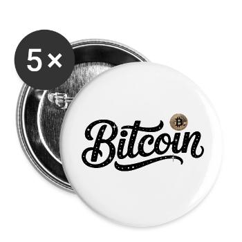 Bitcoin - Cool Finance Logo - Buttons klein 25 mm (5er Pack) - Weiß - Vorne